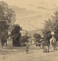 Utsikt från det gamla kungliga palatset på Hermesstreet, 1890.