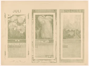 Kalendrar för juli, augusti och november 1910