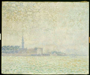 En utsikt över Veere, dimmig morgon, 1906