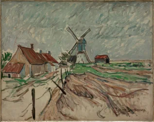 Landskap med väderkvarn