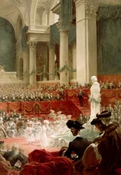 Firande av Victor Hugos 100-årsdag i Panthéon i närvaro av president Félix