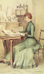 HKH Prinsessan av Wales (senare drottning Alexandra) i Marlborough House, från Vanity Fair, 1882