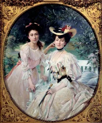 Porträtt av Madame Collas och hennes dotter Målning av Theobald Chartran (1849-1907) 1903 Sön. 1,63x1,3 m Paris, musee d