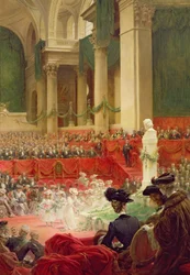 Ceremonin vid Pantheon för att fira hundraårsminnet av Victor Hugos födelse (1802-85) 26 februari 1902