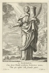 Sankta Barbara St. Barbara (titel på objekt) Feminine heiligen (serietitel) Mirror Illuminated Virgin (serietitel)