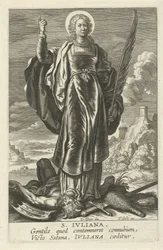 Heilige Juliana St. Juliana (titel på objekt) Feminine heiligen (serietitel) Mirror Illuminated Virgin (serietitel)