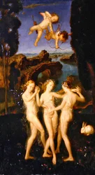 The Three Graces (olja på panel)
