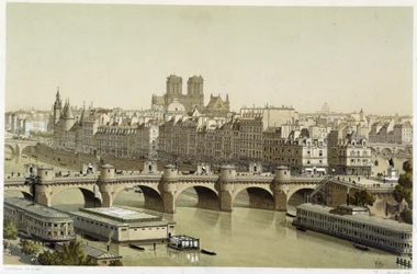 Ile de la Cite och Pont Neuf i Paris
