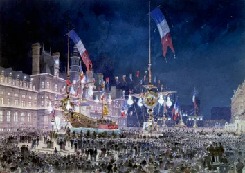 Mottagning i Paris stadshus av den ryska flygeln Målning av Theodore Joseph Hubert dit Fedor Hoffbauer (1839-1922) 1893. Paris, Musee Carnavalet