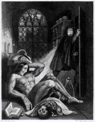 Illustration ur ”Frankenstein” av Mary Shelley (1797-1851)
