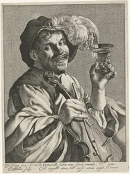 Man med fiol och rummar