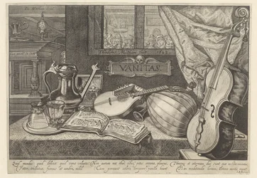 Vanitas stilleben med musikinstrument