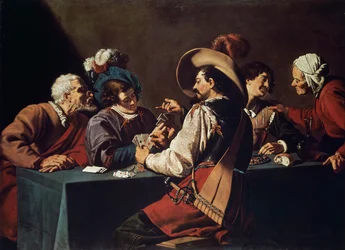 Kortspelare, av Theodor Rombouts (1597-1637), Olja på duk. Flandern