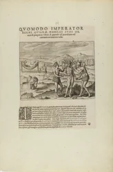 Quomodo Imperator/Regni Guianae, Nobiles Suos Or-/Nare.... (från boken Americae, del sju och åtta)