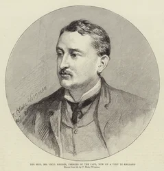 Den ärade herr Cecil Rhodes, Kaptens premiärminister, är nu på besök i England