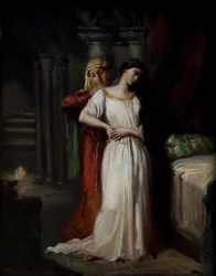 Desdemona drar sig tillbaka till sin säng