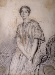 Porträtt av Alice Ozy (Julie, Justine Pilloy), skådespelerska (1820-1893)