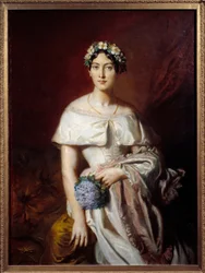 Porträtt av Mademoiselle de Cabarrus (Marie-Therese de Cabarrus). Målning av Theodore Chasseriau (1819-1856)