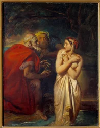 Suzanne and the Elders Målning av Theodore Chasseriau (1819-1856) 1856 Sön. 0,4x0,31 m