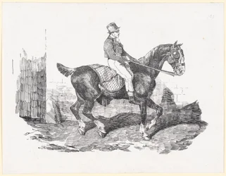 Vagnshäst som rids av en stallpojke, även kallad engelsk häst med rutig täcke (Carriage Horse Ridden by a Groom, also called English Horse with a Checkered Blanket)