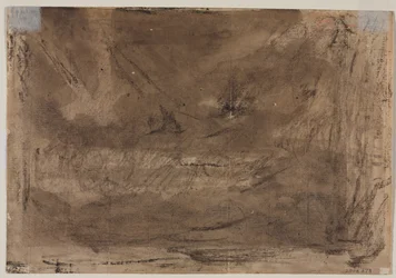 Kompositionsstudie möjligen för Poussins Deluge verso, ca. 1816.