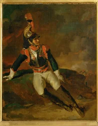 Cuirassier blesse, skiss ...