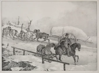 Fyra olika ämnen: Vagn som klättrar på en kulle.