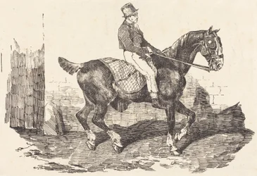 Stallpojke på en vagnshäst (Cheval de carrosse monte par un palfrenier)