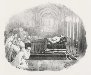 Vilhelm Erövraren, uppbäddad efter sin död i kyrkan i Boscherville (William the Conqueror Lying in State at the Church of the Abbey St. Georges de Boscherville)