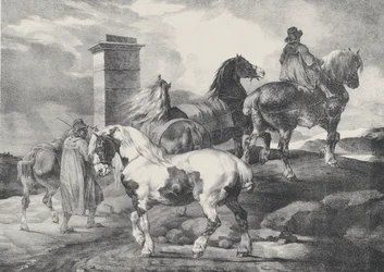 Hästar på väg till en mässa, 1821