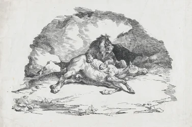 Lejon som slukar en häst, 1818.