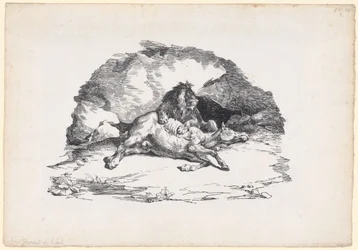 Lejon som slukar en häst (A Lion Devouring a Horse)