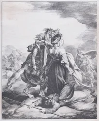 En mamluk som skyddar en sårad trumpetare