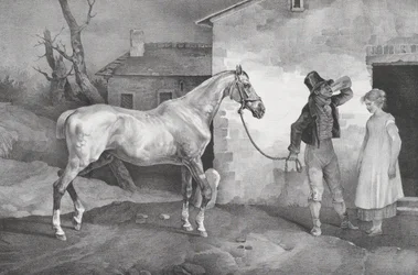 Gammal häst vid en värdshusdörr, 1822.