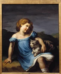 Porträtt av Louise Vernets barn (1814 - 1845) dotter till målaren Horace Vernet. Målning av Theodore Gericault (1791-1824)