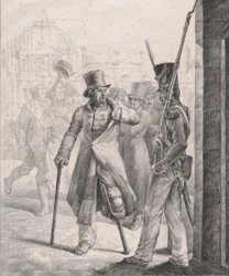 Den schweiziska vaktposten vid Louvren, 1819.