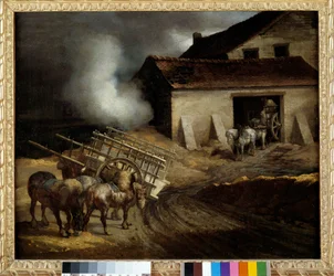 Gipsugnen Målning av Theodore Gericault (1791-1824) Dim. 0,5x0,6 m.
