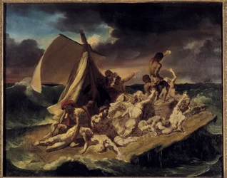 Flotten av Meduse Sketch. Målning av Theodore Gericault (1791-1824). 1816 Sön. 0,65 X 0,83 m.