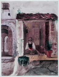A Tobacconist, Alger, c, 1840 (akvarell på papper)