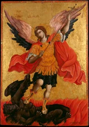 archchange Saint Michel - Ärkeängeln Mikael - Peinture (ikon) av Theodore Poulakis (1622-1692) - Andra hälften av 1600-talet. - Tempera på panel - 76x54,3 - Benaki Museum, Aten