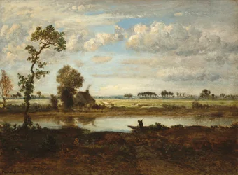 Landskap med båtsman, ca. 1860.