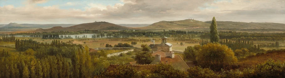 Panoramalandskap nära floden Mosel
