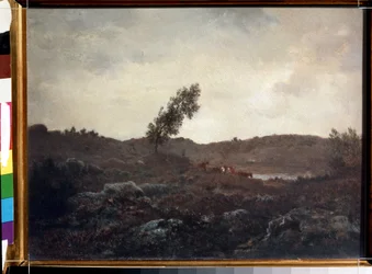 Utsikt över Barbizon (Utsikt över Barbizon). Målning av Theodore Rousseau (1812-1867). Olja på trä, 24 x 32 cm, sent 1840. Franska skolan i Barbizon. Pushkin Museum of Fine Arts, Moskva.