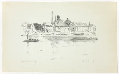 Battersea från floden, lågvatten