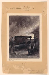 En kasemattpistol under branden