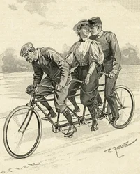 Cykel för tre personer, kallad tandemcykel