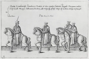 Lord Mayor och Aldermen i Sir Philip Sidneys begravningscortege på väg till St. Pauls Cathedral, 1587