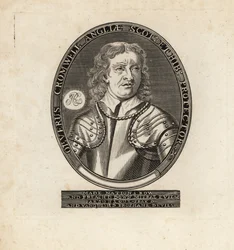 Ovalt porträtt av Oliver Cromwell, Lord Protector.