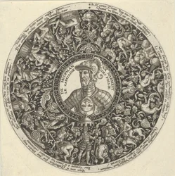 Porträtt av hertigen av Alva, från en serie Tazza-designer, ca. 1588.