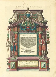 Titelsidan för den första upplagan på tyska av den första delen av "Great Voyages: America", 1590